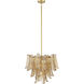 Regent 9 Light 23 inch Legacy Brass Chandelier Ceiling Light in Amber Crackled Glass