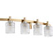 Stadium 4 Light 33 inch Aged Brass Vanity Light Wall Light