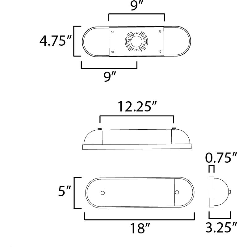Capsule LED 18 inch Polished Chrome Bath Vanity Light Wall Light