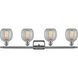 Ballston Belfast 4 Light 36 inch Polished Chrome Bath Vanity Light Wall Light in Clear Crackle Glass, Ballston