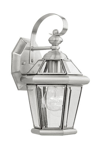 Georgetown 1 Light 12 inch Brushed Nickel Outdoor Wall Lantern