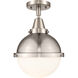Franklin Restoration Hampden 1 Light 9 inch Brushed Satin Nickel Flush Mount Ceiling Light in Matte White Glass