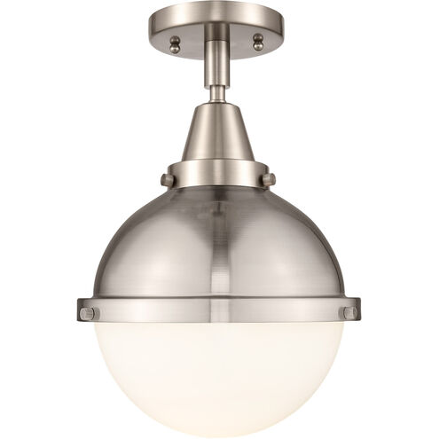 Franklin Restoration Hampden 1 Light 9 inch Brushed Satin Nickel Flush Mount Ceiling Light in Matte White Glass