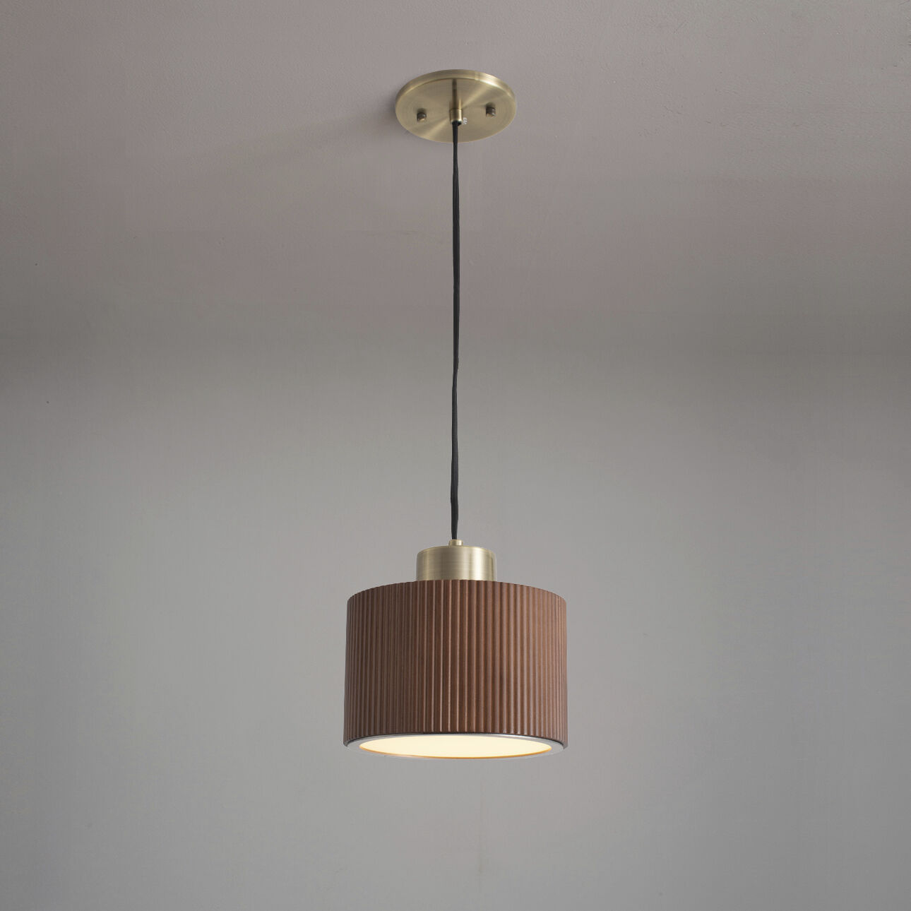 Tambo LED 10 inch Dark Walnut and Weathered Brass Pendant Ceiling Light