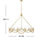 Leona 12 Light 45 inch Distressed Brass Chandelier Ceiling Light