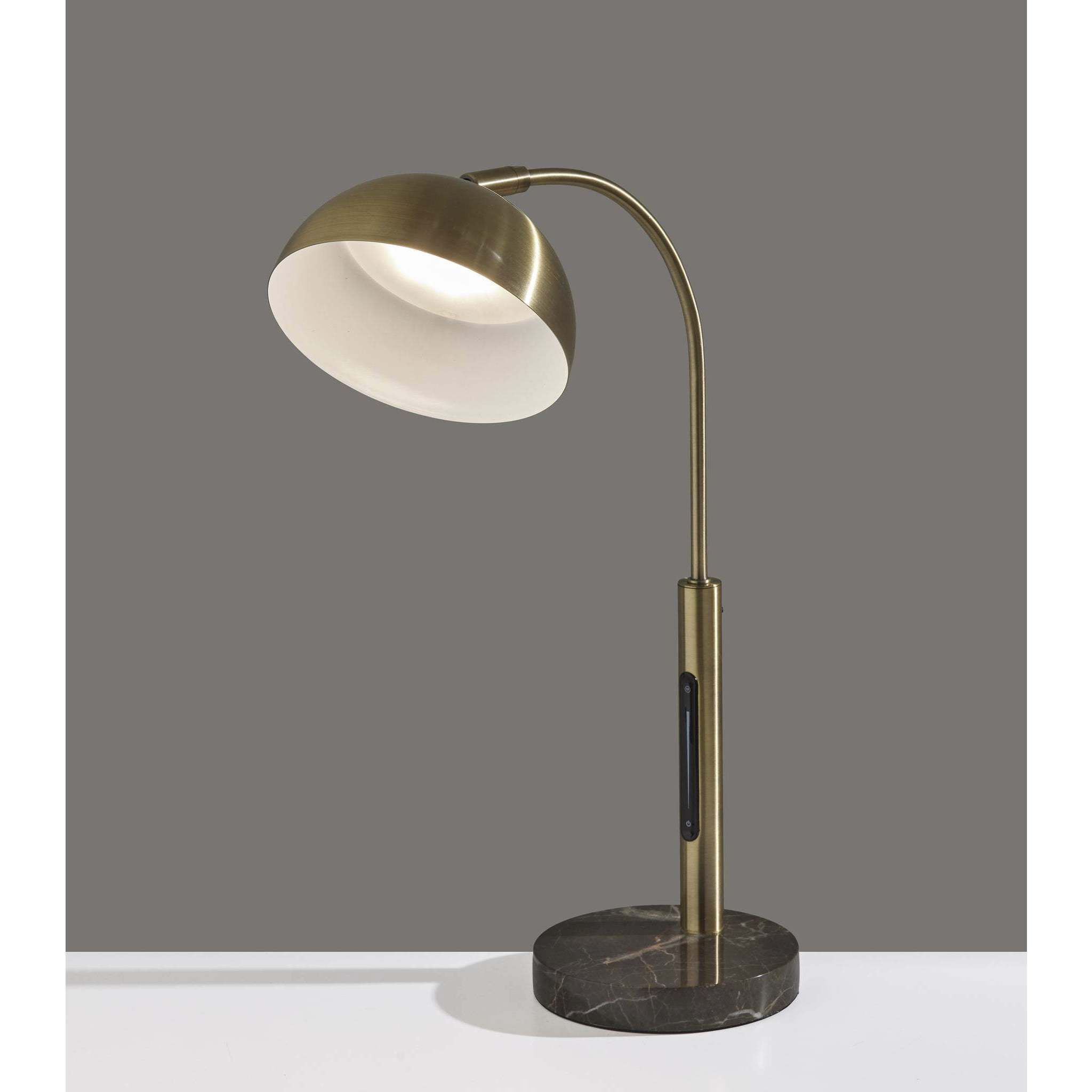 Bolton 19 inch 6.00 watt Antique Brass Desk Lamp Portable Light