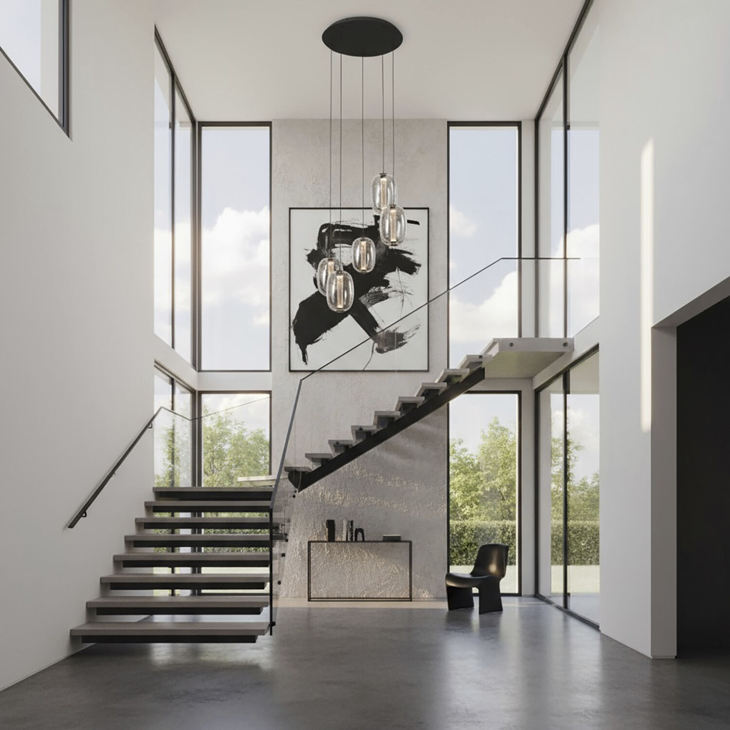 Vega LED 17.71 inch Black Chandelier Ceiling Light