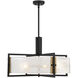 Hayward 5 Light 28 inch Black with Warm Brass Accents Pendant Ceiling Light