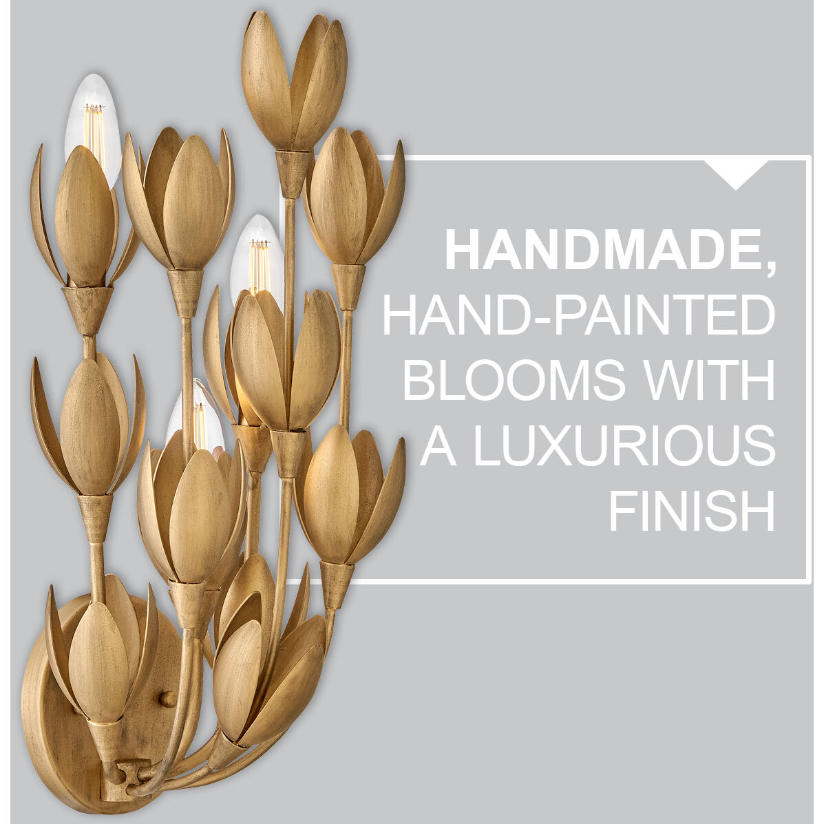 Lisa McDennon Flora 20 inch Burnished Gold Indoor Foyer Semi-Flush Mount Ceiling Light