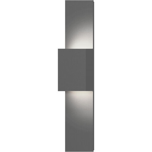 Flat Box LED 25 inch Textured Gray Indoor-Outdoor Sconce