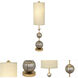 Marie 34 inch 60.00 watt Hand-Finished Silver with Gold Table Lamp Portable Light, Flambeau