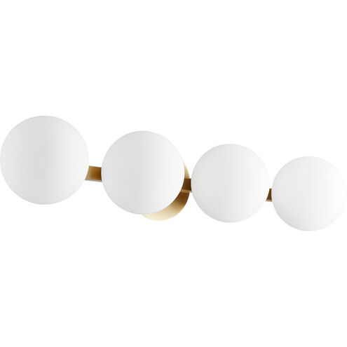 Globe 4 Light 30 inch Aged Brass Vanity Light Wall Light