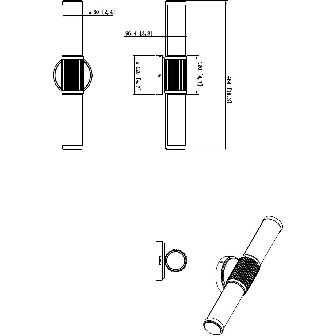 Solange LED 18.5 inch Modern Gold Bath Vanity Wall Light