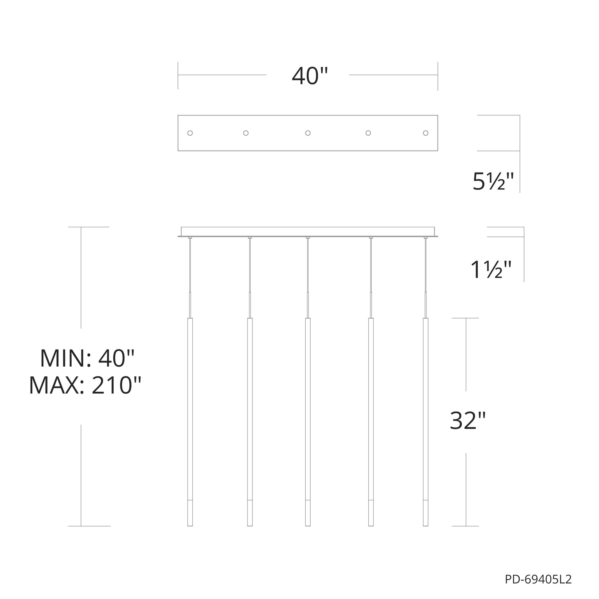 Viggo LED 5.5 inch Black Multi-Light Pendant Ceiling Light, dweLED