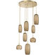 Vessel LED Gilded Brass Multi-Pendant Ceiling Light in Bronze, 2700K LED