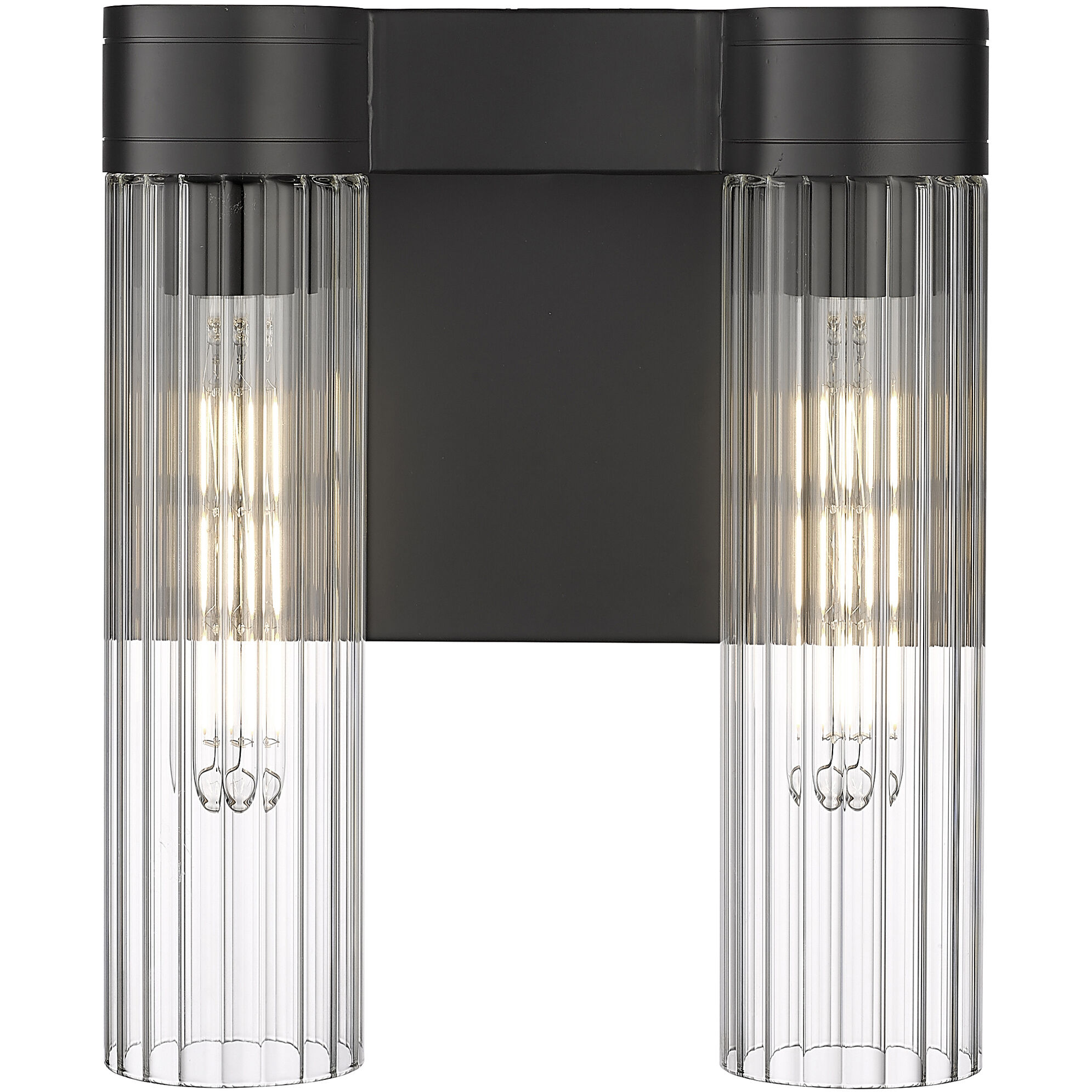 Empire 2 Light 10.5 inch Matte Black Sconce Wall Light in Clear Glass