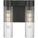 Empire 2 Light 10.5 inch Matte Black Sconce Wall Light in Clear Glass