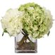 Savannah Green and White with Clear Glass Bouquet