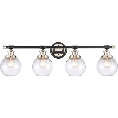 Saybrook 2 Light 33.25 inch Black Polished Nickel Bath Vanity Light Wall Light in Clear Glass
