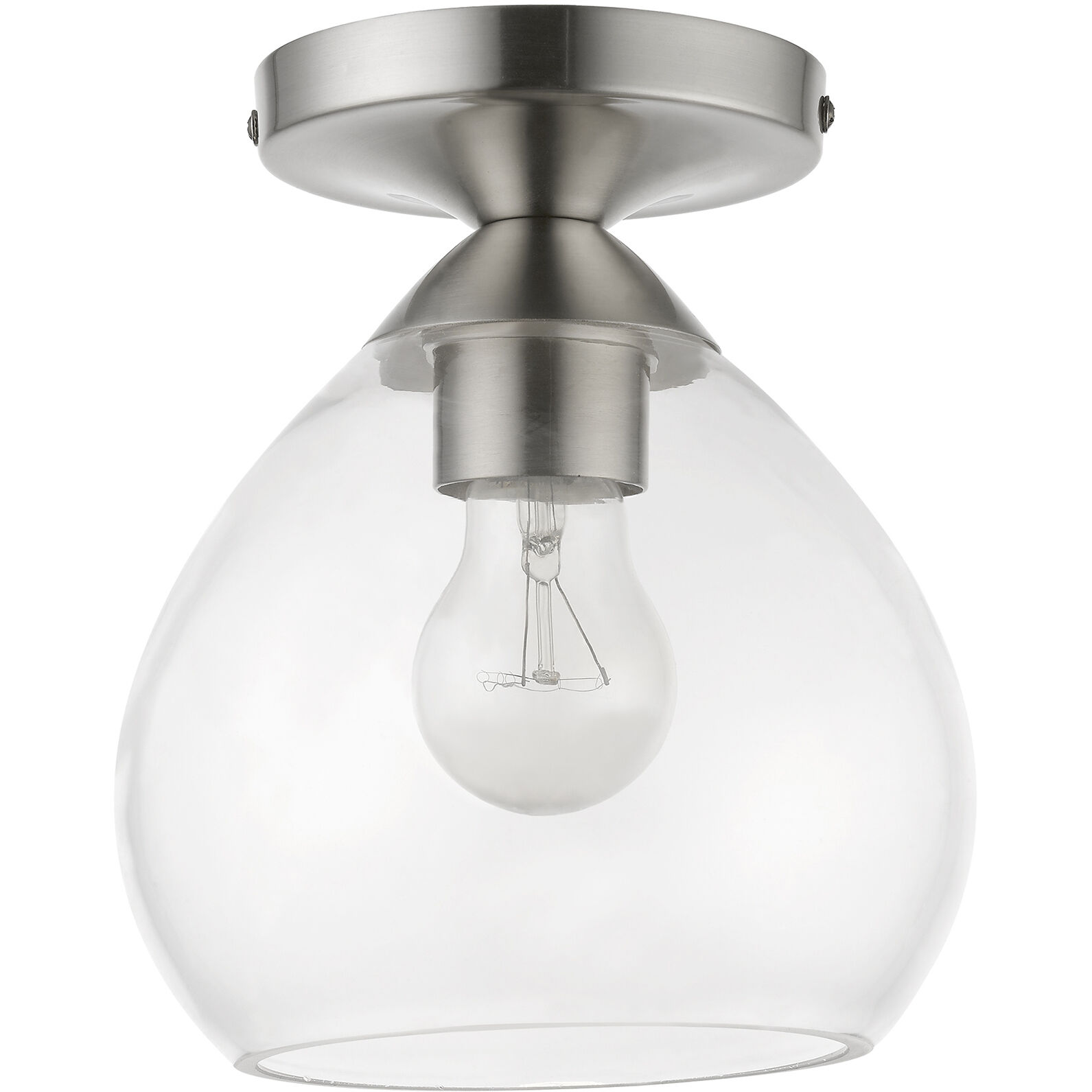 Catania 1 Light 7 inch Brushed Nickel Semi-Flush Ceiling Light