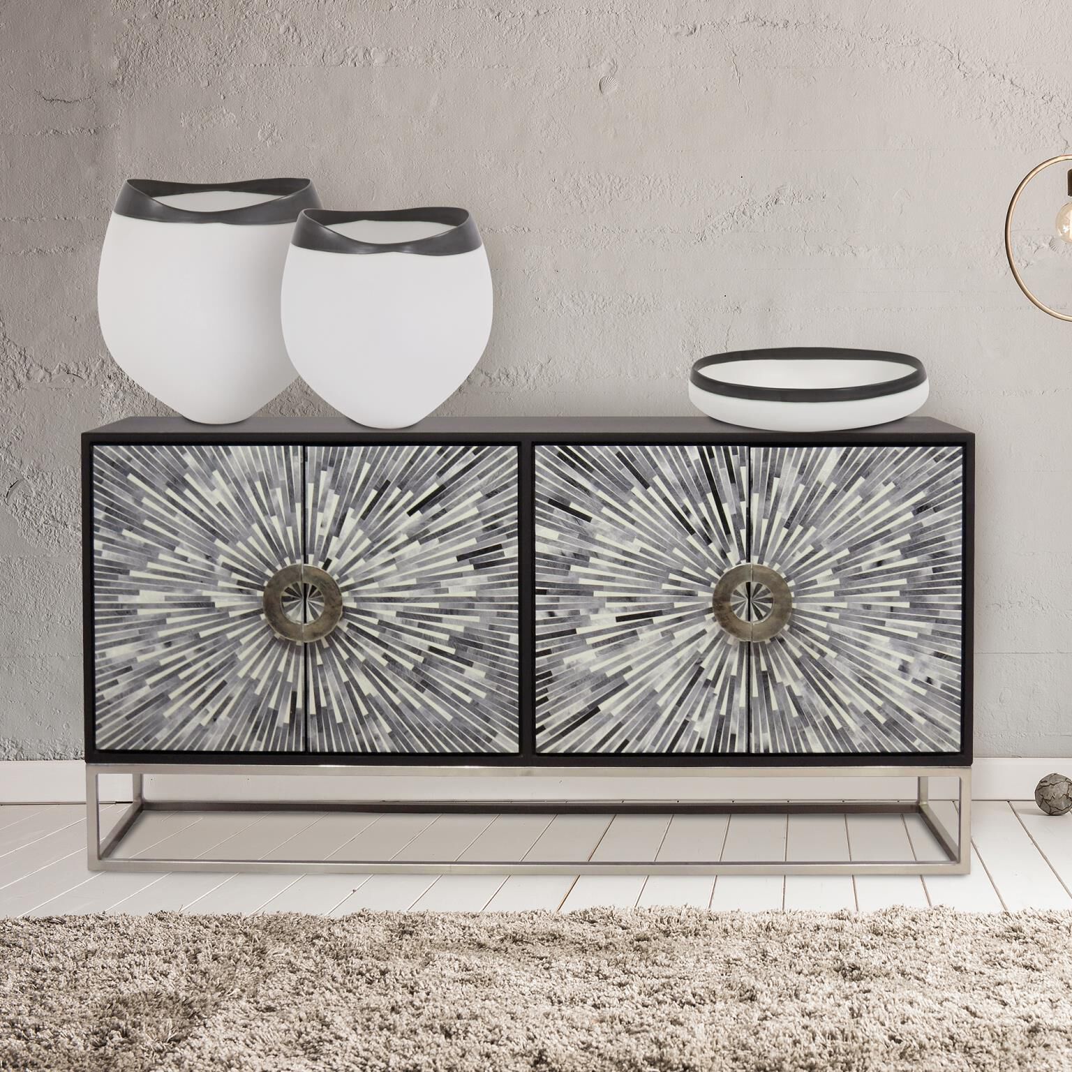 Aurora 63 X 15.75 inch Nickel Credenza