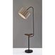 Caldwell 62 inch 100.00 watt Black and Natural Wood Shelf Floor Lamp Portable Light