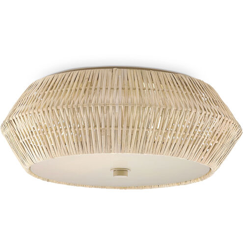 Antibes 2 Light 18.25 inch Bleached Natural/Snow White/White Flush Mount Ceiling Light