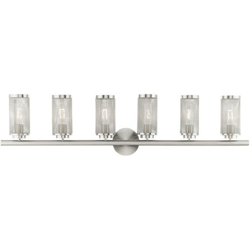 Industro 6 Light 44 inch Brushed Nickel Vanity Sconce Wall Light
