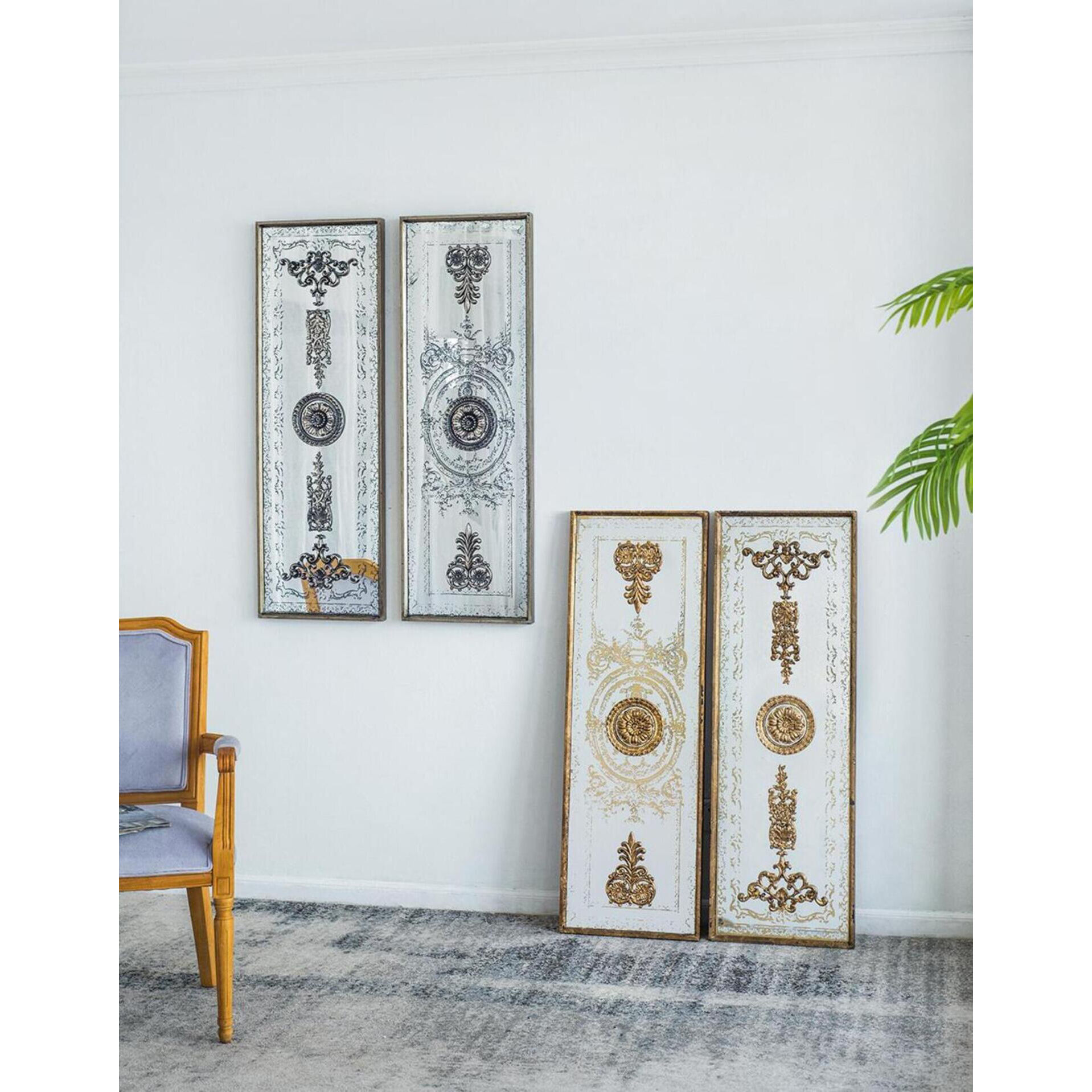 Doorways Bronze and Mirrored Wall Art, Set of 2