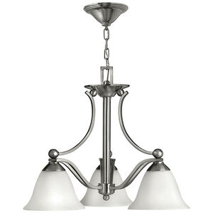 Bolla LED 22.5 inch Brushed Nickel Indoor Chandelier Ceiling Light in Etched Opal