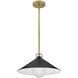 Milo LED 16 inch Lacquered Brass with Black accents Pendant Ceiling Light