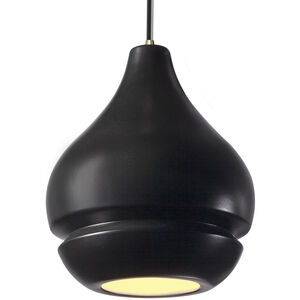 Radiance Collection 1 Light 8 inch Antique Brass and Carbon Matte Black and Black Pendant Ceiling Light