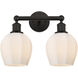 Edison Norfolk 2 Light 15 inch Oil Rubbed Bronze Bath Vanity Light Wall Light in Matte White Glass