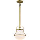 Valdora 1 Light 10.38 inch Natural Brass Pendant Ceiling Light