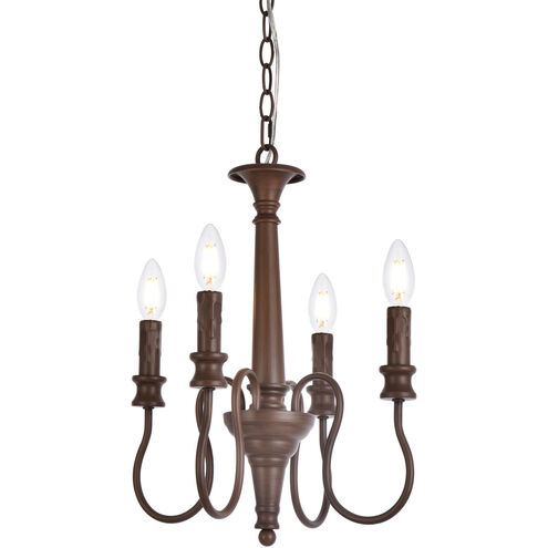 Flynx 4 Light 14 inch Weathered Oak Pendant Ceiling Light