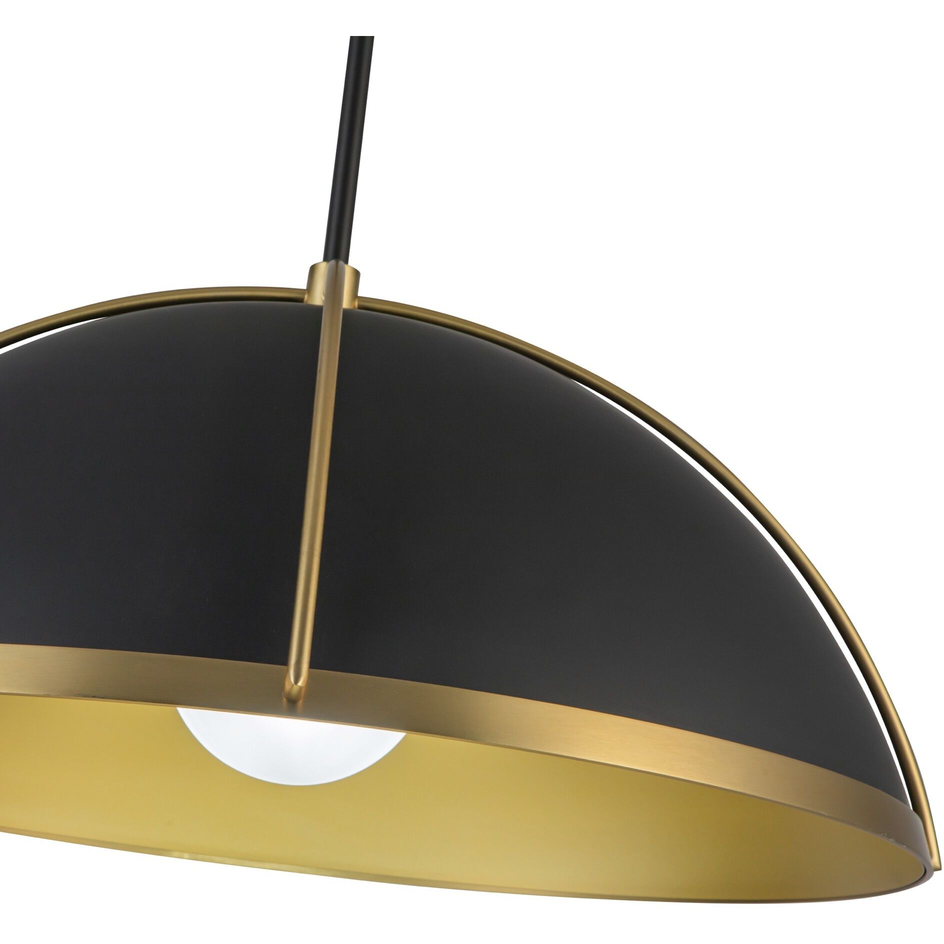 Dahlia 1 Light 17.62 inch Black and Brushed Brass Pendant Ceiling Light