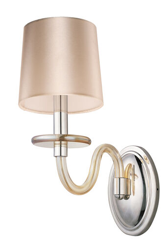 Venezia 1 Light 6 inch Polished Nickel Wall Sconce Wall Light in Cognac