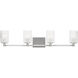 Lando 4 Light 35 inch Brushed Steel Wall Bath Fixture Wall Light