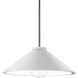 Radiance Collection LED 11.75 inch Gloss White with Brushed Nickel Pendant Ceiling Light