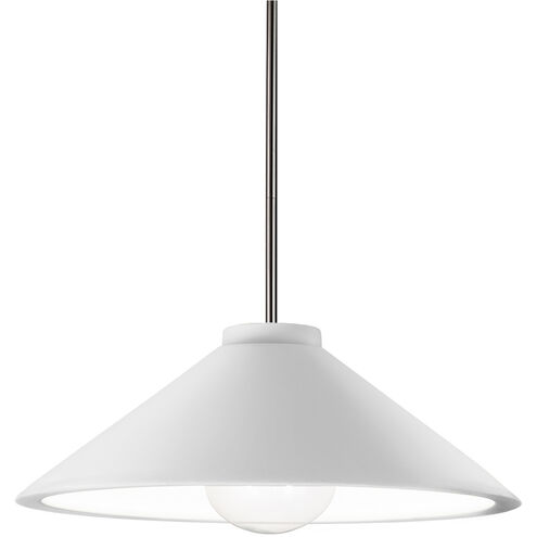 Radiance Collection LED 11.75 inch Gloss White with Brushed Nickel Pendant Ceiling Light