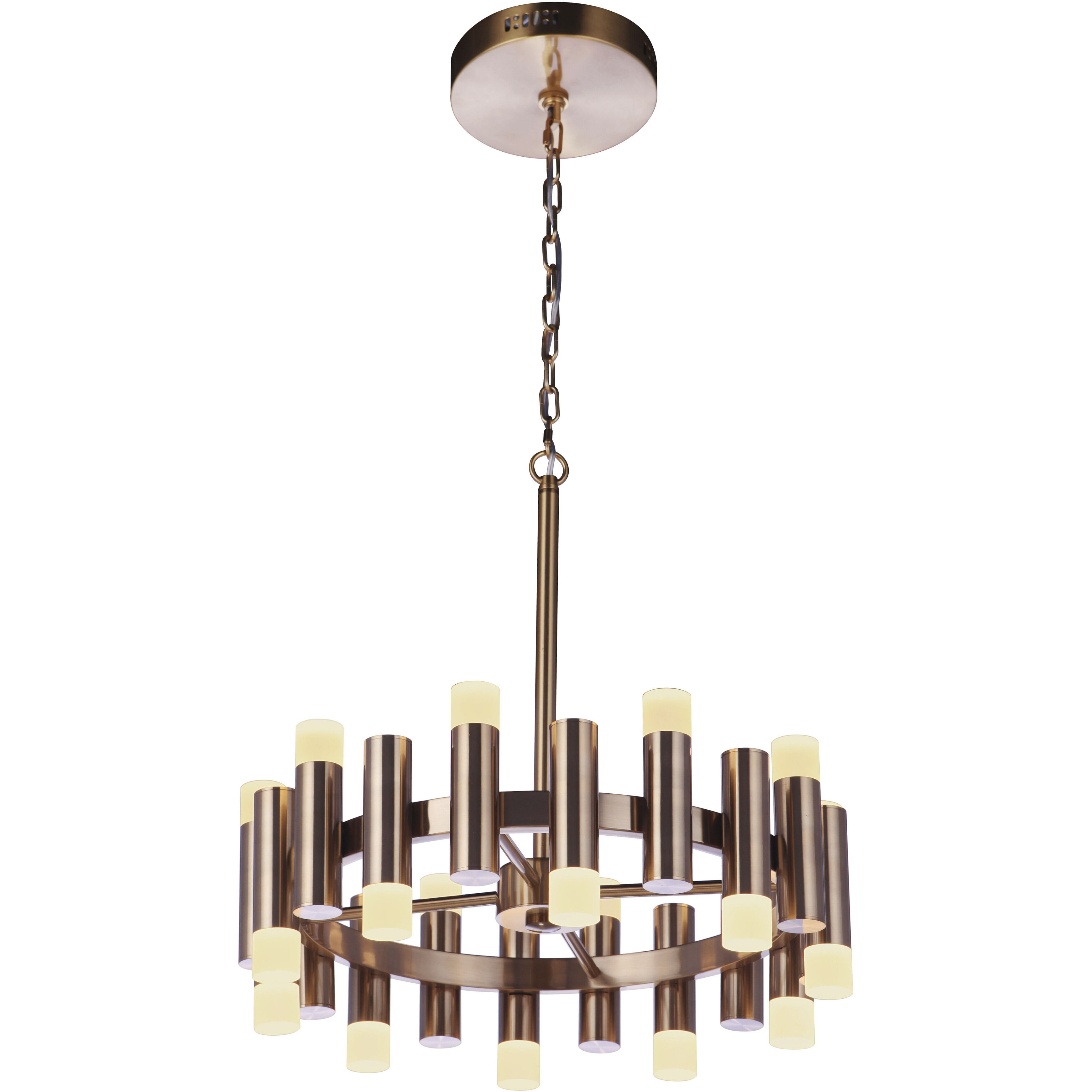 Simple Lux LED 20 inch Satin Brass Chandelier Ceiling Light