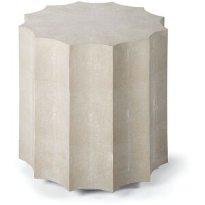 Marilyn 22 X 22 inch Ivory Grey Side Table, Scalloped