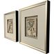 Heirloom Blooms Brown and Blue and Metallic and Neutral Framed Art, The Studio