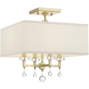 Paxton 4 Light 16 inch Aged Brass Flush/Semi Flush Ceiling Light 