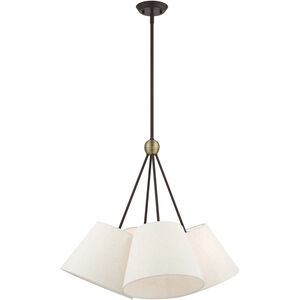 Prato 4 Light 25 inch Bronze with Antique Brass Accents Chandelier Ceiling Light