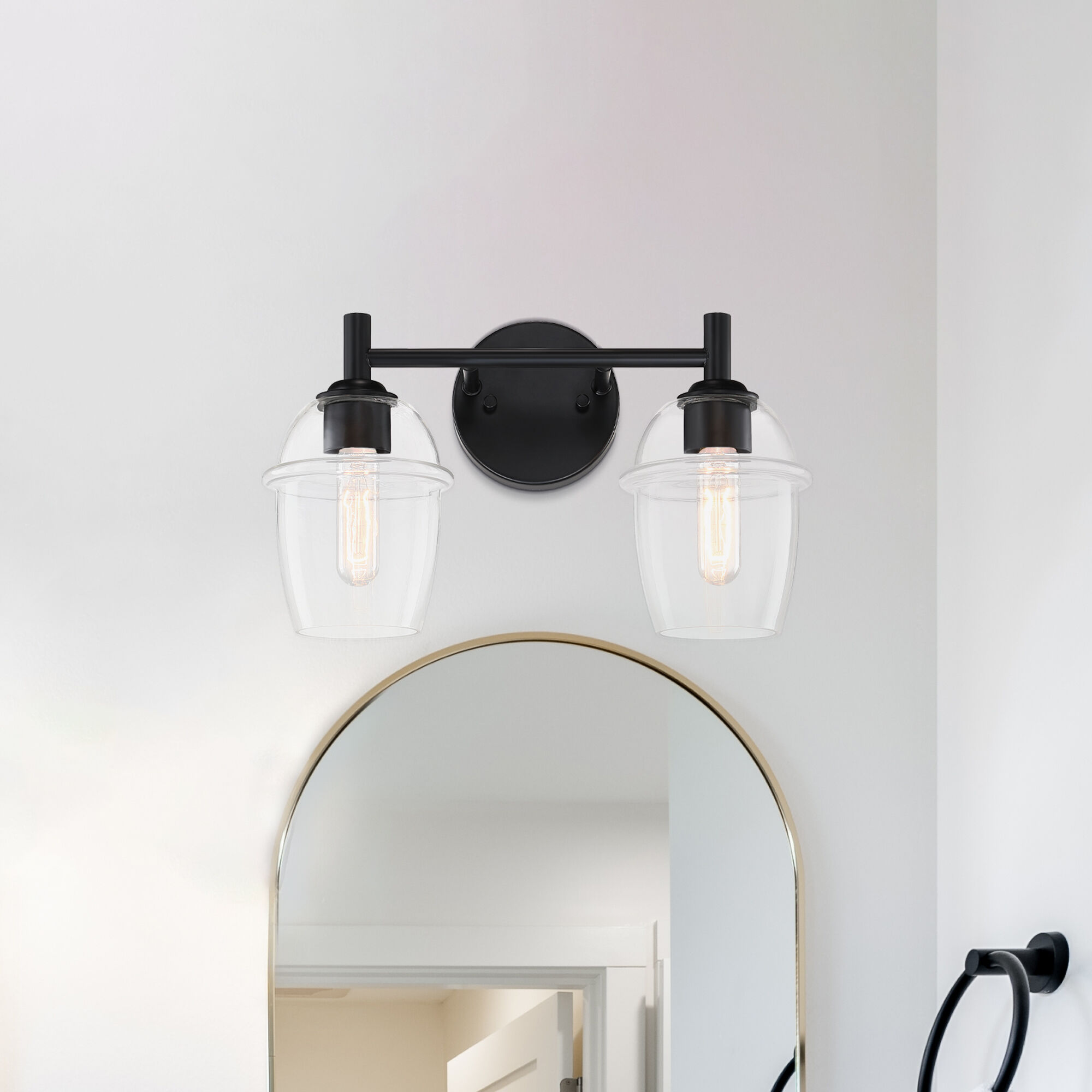 Summer Jazz 2 Light 16 inch Matte Black Vanity Light Wall Light