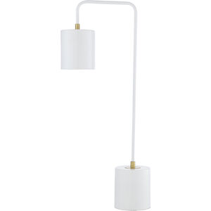 Boomer 24.85 inch 40 watt White and Brass Table Lamp Portable Light