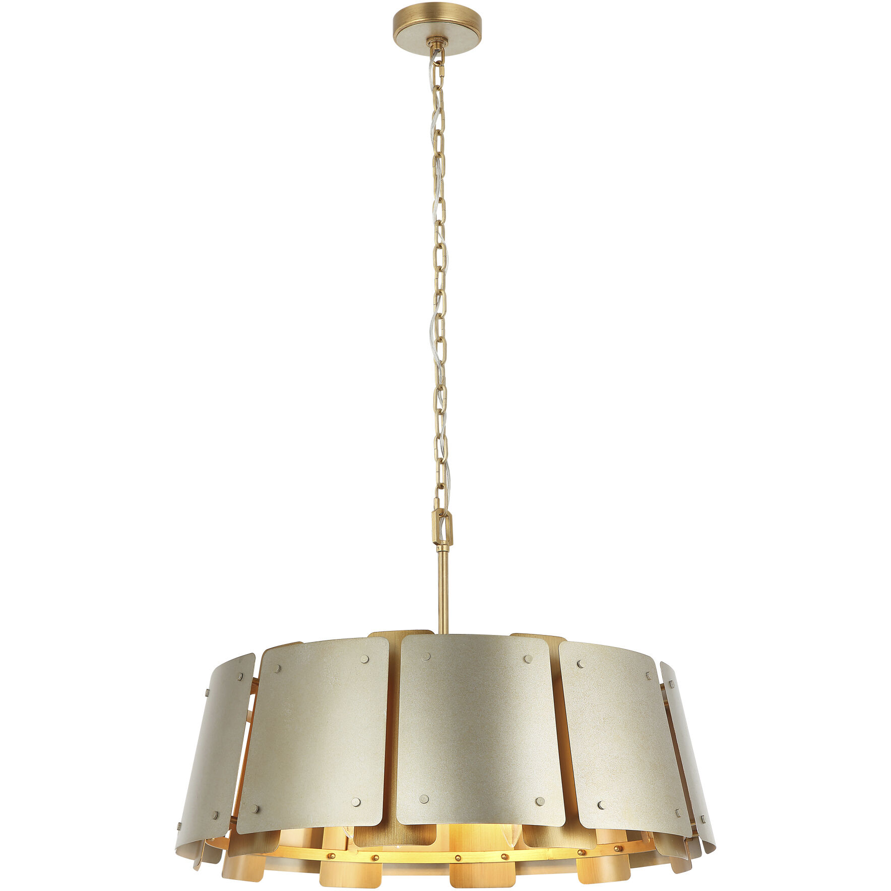 Peep Show 5 Light 24 inch Sunwashed Silver and Brushed Sienna Pendant Ceiling Light