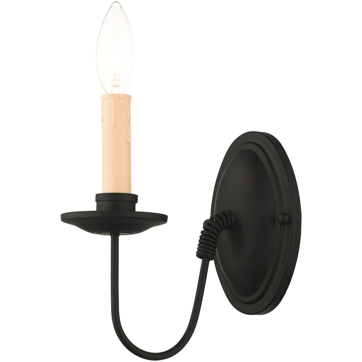 Heritage 1 Light 4 inch Black Wall Sconce Wall Light