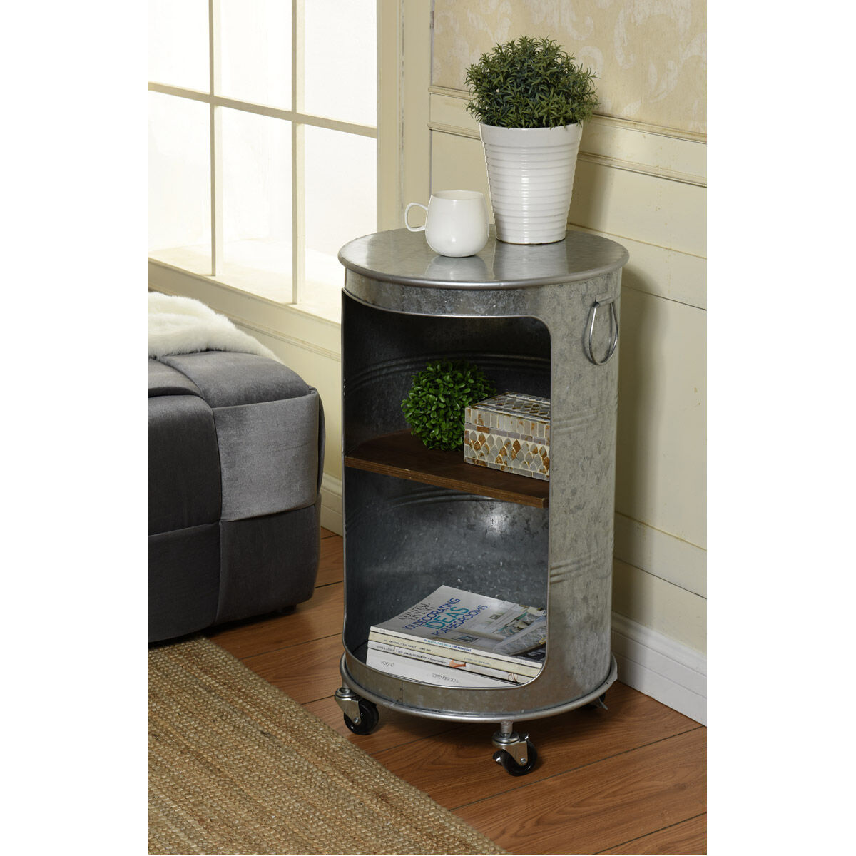 Galvanized best sale side table